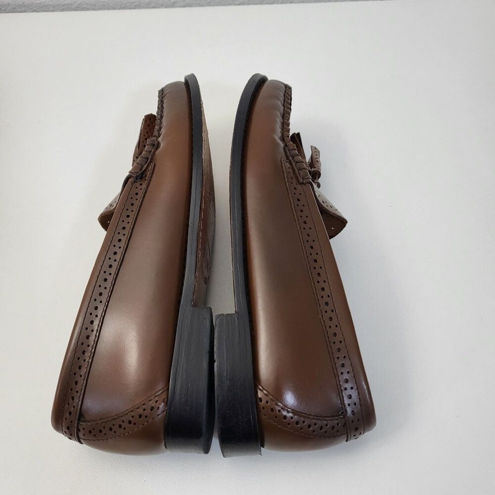 GH BASS & CO Weejuns Estelle Loafers Womens 7.5 Brown Leather Tassle Preppy - Picture 8 of 11